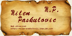 Milen Paskulović vizit kartica
